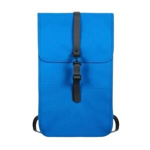 Rains Solid W3 Waves Backpack Blue Black PU Waterproof Adjustable Shoulder Strap